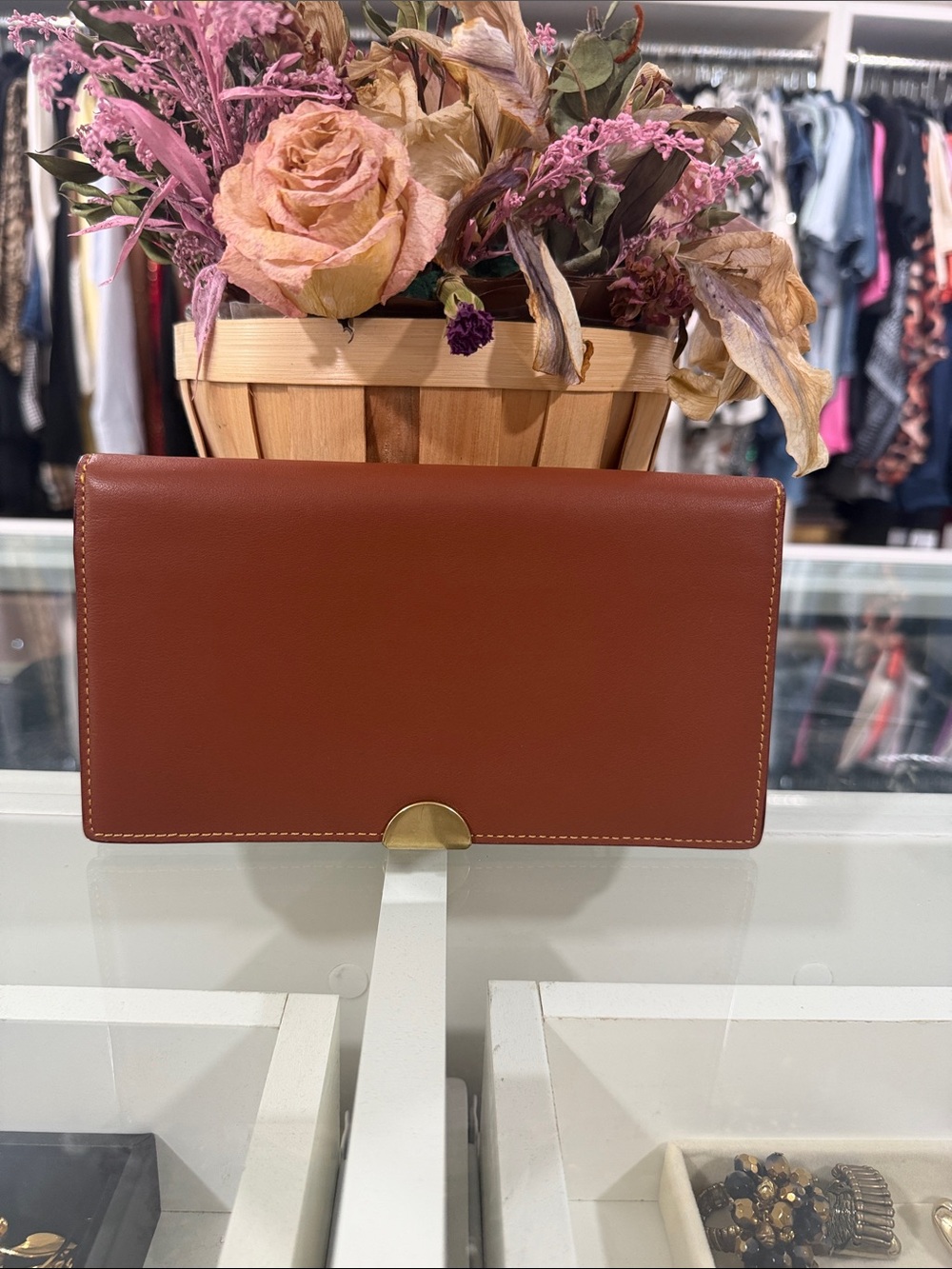 Coach Brown Leather Wallet with Gold Tone Hardware
